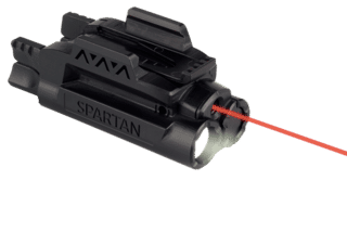 Red aiming laser/120 lumen LED weapon mounted light combo from LaserMax.